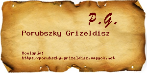 Porubszky Grizeldisz névjegykártya